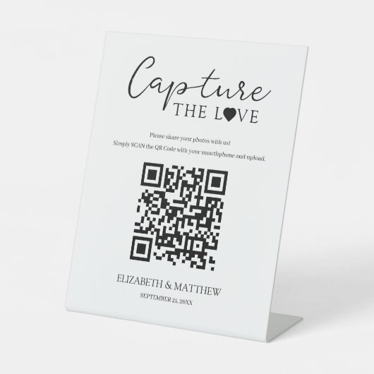 Signe De Table Script contemporain Capturer l'amour avec le code (Recto)