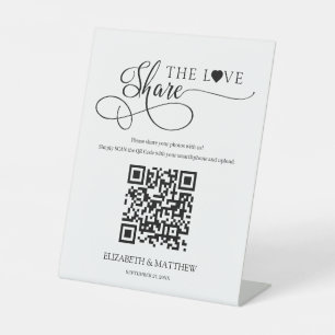 Signe De Table Script contemporain Partagez l'amour avec le code 