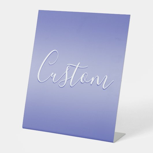 Signe De Table Script cursif modifiable | Violet blanc et violet (Recto)