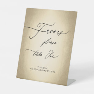 Signe De Table Script de calligraphie moderne Gold Faveurs Mariag