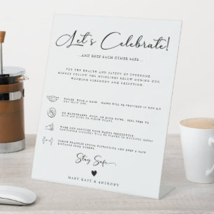 Signe De Table Script de calligraphie moderne Mariage de sécurité