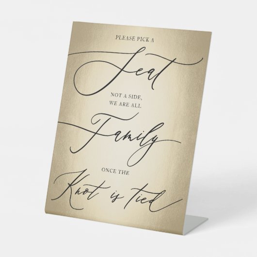 Signe De Table Script de calligraphie Or Choisir un Mariage de si (Recto)