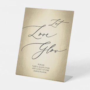 Signe De Table Script de calligraphie Or laisser l'amour brillant