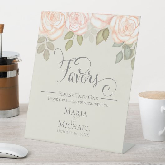 Signe De Table Script de calligraphie Sage Green Blush Faveurs (In SItu)