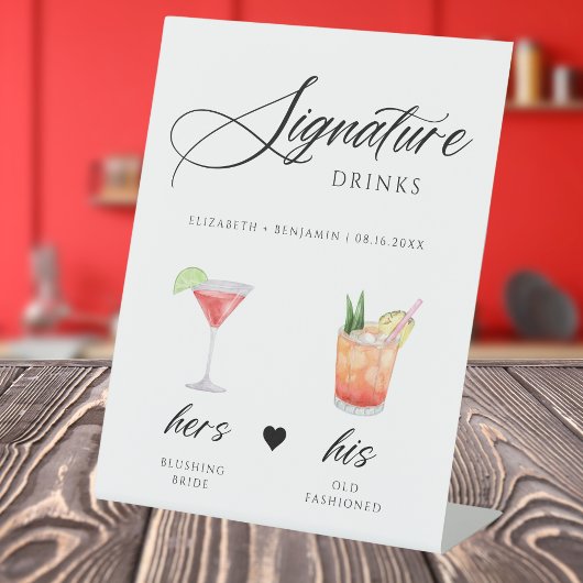 Signe De Table Script de calligraphie Signature Boire barre Maria