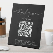 Signe De Table Script de remerciement Cœur Scan Me Code QR Logo n (In SItu)