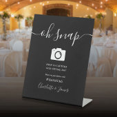 Signe De Table Script de signature noir et blanc Oh Snap