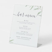 Signe De Table Script de verdure minimal barre rustique Menu (Recto)