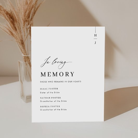 Signe De Table Script élégant dans Love Memory Mariage Sign