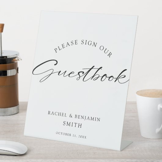 Signe De Table Script Guest Book Signal Nom personnalisé Mariage  (In SItu)