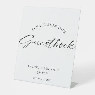 Signe De Table Script Guest Book Signal Nom personnalisé Mariage