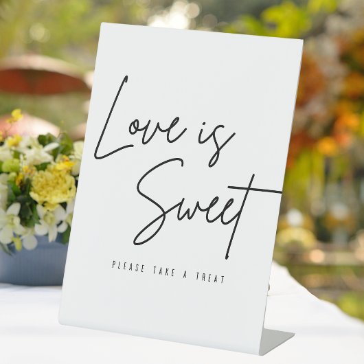 Signe De Table Script Love Is Sweet S'Il Vous Plaît Prendre Un Ma