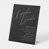 Signe De Table Script minimal Whimsical | Black Signature Boisson (Recto)