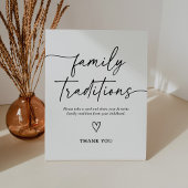 Signe De Table Script moderne Baby shower Famille Traditions Sign