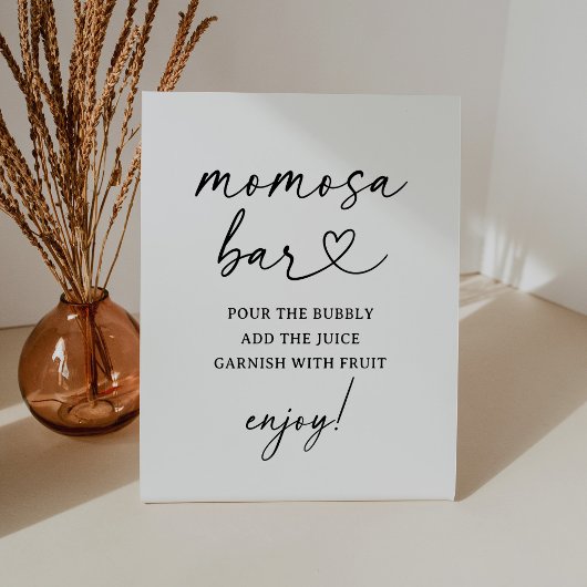 Signe De Table Script moderne Baby shower Momosa Bar Sign