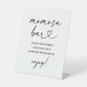 Signe De Table Script moderne Baby shower Momosa Bar Sign (Recto)