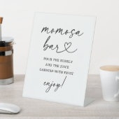 Signe De Table Script moderne Baby shower Momosa Bar Sign (In SItu)
