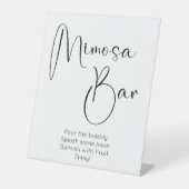 Signe De Table Script moderne Bar Mimosa (Recto)
