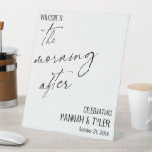 Signe De Table Script moderne Bienvenue au matin après le brunch (In SItu)