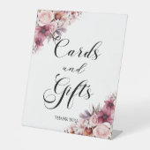 Signe De Table Script moderne Boho rose poussiéreux Cartes et cad (Recto)