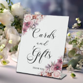 Signe De Table Script moderne Boho rose poussiéreux Cartes et cad