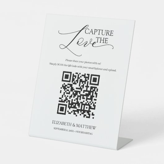 Signe De Table Script moderne Capturer l'amour avec le code QR (Recto)