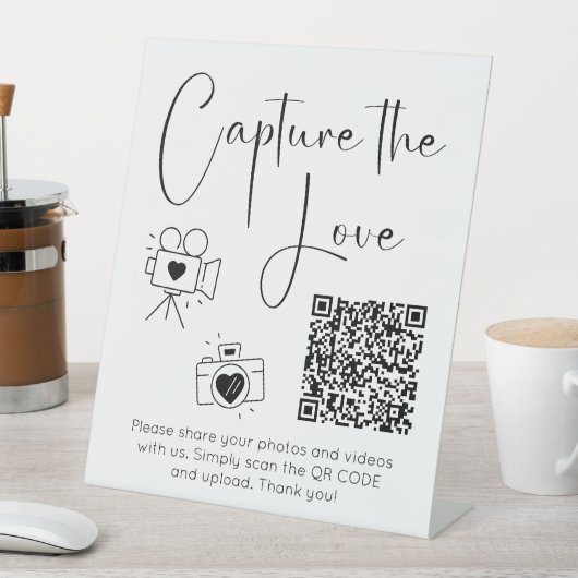 Signe De Table Script Moderne Capturer Le Wedding shower Amour (In SItu)