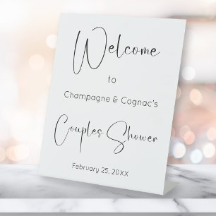 Signe De Table Script moderne Couples Douche Bienvenue