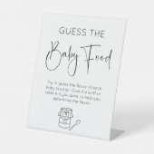 Signe De Table Script Moderne Devinez Le Baby shower Alimentaire  (Recto)