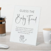Signe De Table Script Moderne Devinez Le Baby shower Alimentaire  (In SItu)