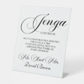 Signe De Table Script moderne Jenga Mariage livre d'or (Recto)