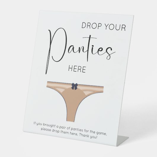 Signe De Table Script Moderne Laisser Vos Culottes Ici (Recto)