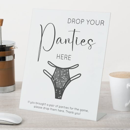 Signe De Table Script Moderne Laisser Vos Culottes Ici (In SItu)