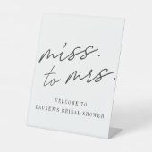 Signe De Table Script moderne Miss à Mme Fête des mariées Bienven (Recto)