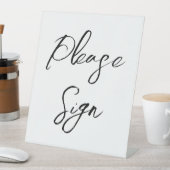 Signe De Table Script noir blanc moderne S'il vous plaît signer M (In SItu)