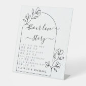 Signe De Table Script Notre Histoire D'Amour Timeline Piédestal (Recto)