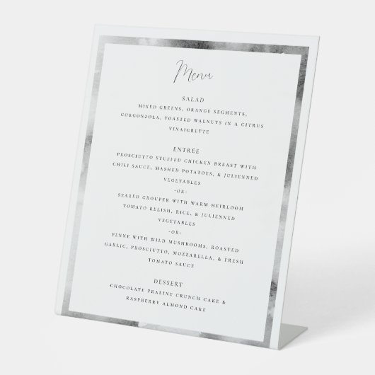 Signe De Table Script officiel du cadre noir et Marbre blanc (Recto)