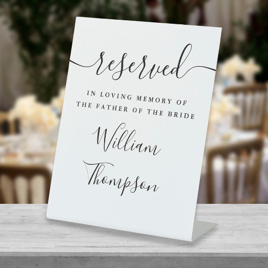 Signe De Table Script réservé au Père de la Mariée Mémorial