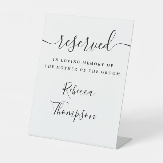 Signe De Table Script Réservé Mère Du Mémorial Groom (Recto)