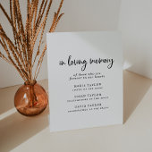 Signe De Table Script rustique dans le mémorial Mariage de mémoir