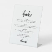 Signe De Table Script rustique Mariage Boissons Menu Signer (Recto)