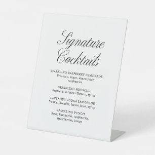 Signe De Table Script Signature Cocktails Mariage blanc