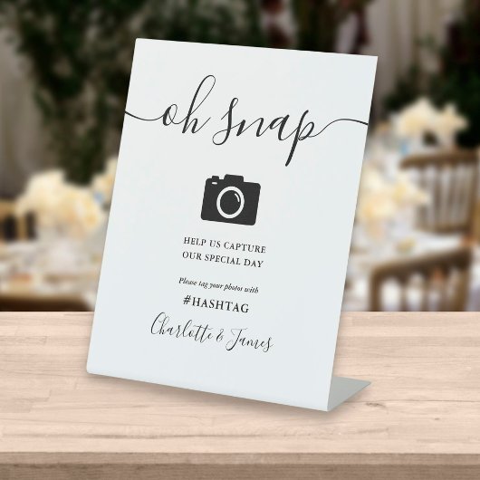 Signe De Table Script Signature Noir Et Blanc Oh Snap