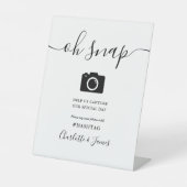 Signe De Table Script Signature Noir Et Blanc Oh Snap (Recto)