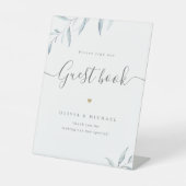 Signe De Table Script verdoyant minimal Rustique Mariage Livre d' (Recto)