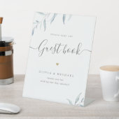 Signe De Table Script verdoyant minimal Rustique Mariage Livre d' (In SItu)