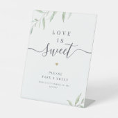 Signe De Table Script vert minimal rustique L'amour est doux (Recto)