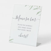 Signe De Table Script vert minimal rustique Mimosa Bar (Recto)