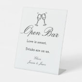 Signe De Table Script Wedding Open Bar Simple Event Pedest (Recto)