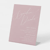 Signe De Table Script Whimsical | Boissons signées Dusty Rose (Recto)